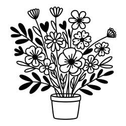 Flowers Bouquet Coloring Pages