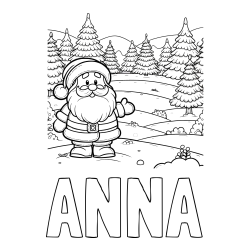 Online Created Coloring Page - ANNA Coloring Page and Coloring Page of a Cheerful Santa Claus