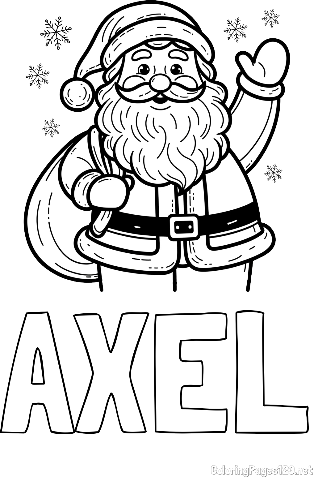 AXEL Coloring Page and Free Coloring Page of Joyful Santa Claus