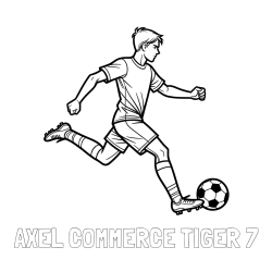 Online Created Coloring Page - AXEL- COMMERCE TIGER 7 Coloring Page and Soccer Player in Action Coloring Page