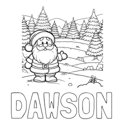 Online Created Coloring Page - DAWSON Coloring Page and Coloring Page of a Cheerful Santa Claus