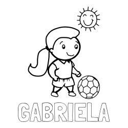 Online Created Coloring Page - GABRIELA Coloring Page and Smiling Soccer Player Coloring Page