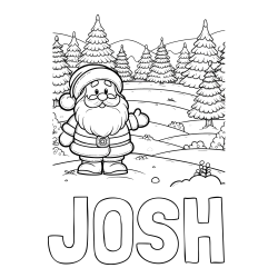 Online Created Coloring Page - JOSH Coloring Page and Coloring Page of a Cheerful Santa Claus