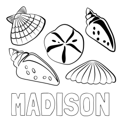 Online Created Coloring Page - MADISON Coloring Page and Seashells Coloring Page