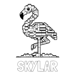 Online Created Coloring Page - SKYLAR Coloring Page and Coloring Page of a LEGO Flamingo