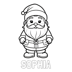 Online Created Coloring Page - SOPHIA Coloring Page and Adorable Santa Claus Coloring Page
