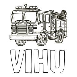 Online Created Coloring Page - VIHU Coloring Page and Free Coloring Page of a Big Fire Truck