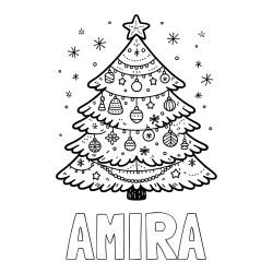 Online Created Coloring Page - AMIRA Coloring Page and Coloring Page of a Beautiful Christmas Tree