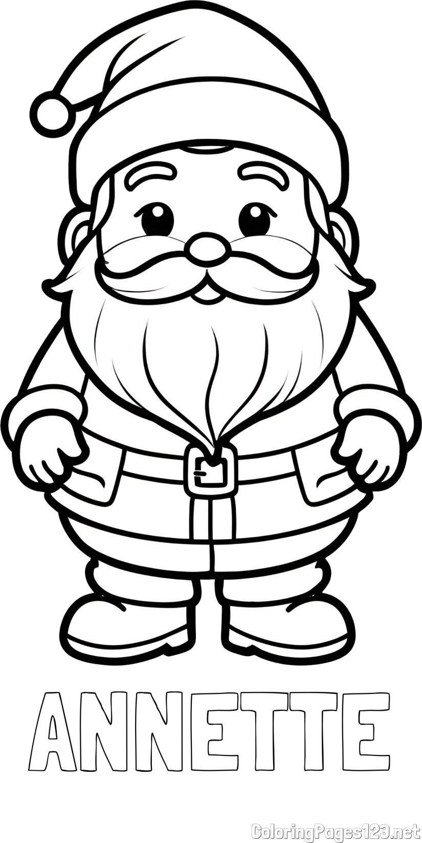 ANNETTE Coloring Page and Adorable Santa Claus Coloring Page