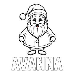 Online Created Coloring Page - AVANNA Coloring Page and Adorable Santa Claus Coloring Page for kids