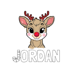 COLORED COLORING - JORDAN Coloring Page and Coloring Page of Rudolph the Red-Nosed Reindeer