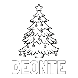 Online Created Coloring Page - DEONTE Coloring Page and Christmas Tree with Star and Ornaments Coloring Page