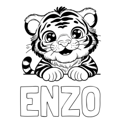 Online Created Coloring Page - ENZO Coloring Page and Tiger Cub Coloring Page
