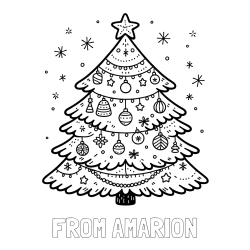 Online Created Coloring Page - FROM AMARION Coloring Page and Coloring Page of a Beautiful Christmas Tree