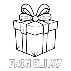 Online Created Coloring Page - FROM ELIJAY Coloring Page and Gift Box with Ribbon Coloring Page