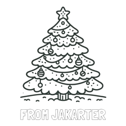 Online Created Coloring Page - FROM JAKARTER Coloring Page and Coloring Page of a Simple Christmas Tree