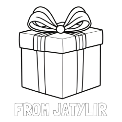 Online Created Coloring Page - FROM JATYLIR Coloring Page and Gift Box with Bow Coloring Page