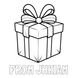 Online Created Coloring Page - FROM JHKIAM Coloring Page and Gift Box with Ribbon Coloring Page