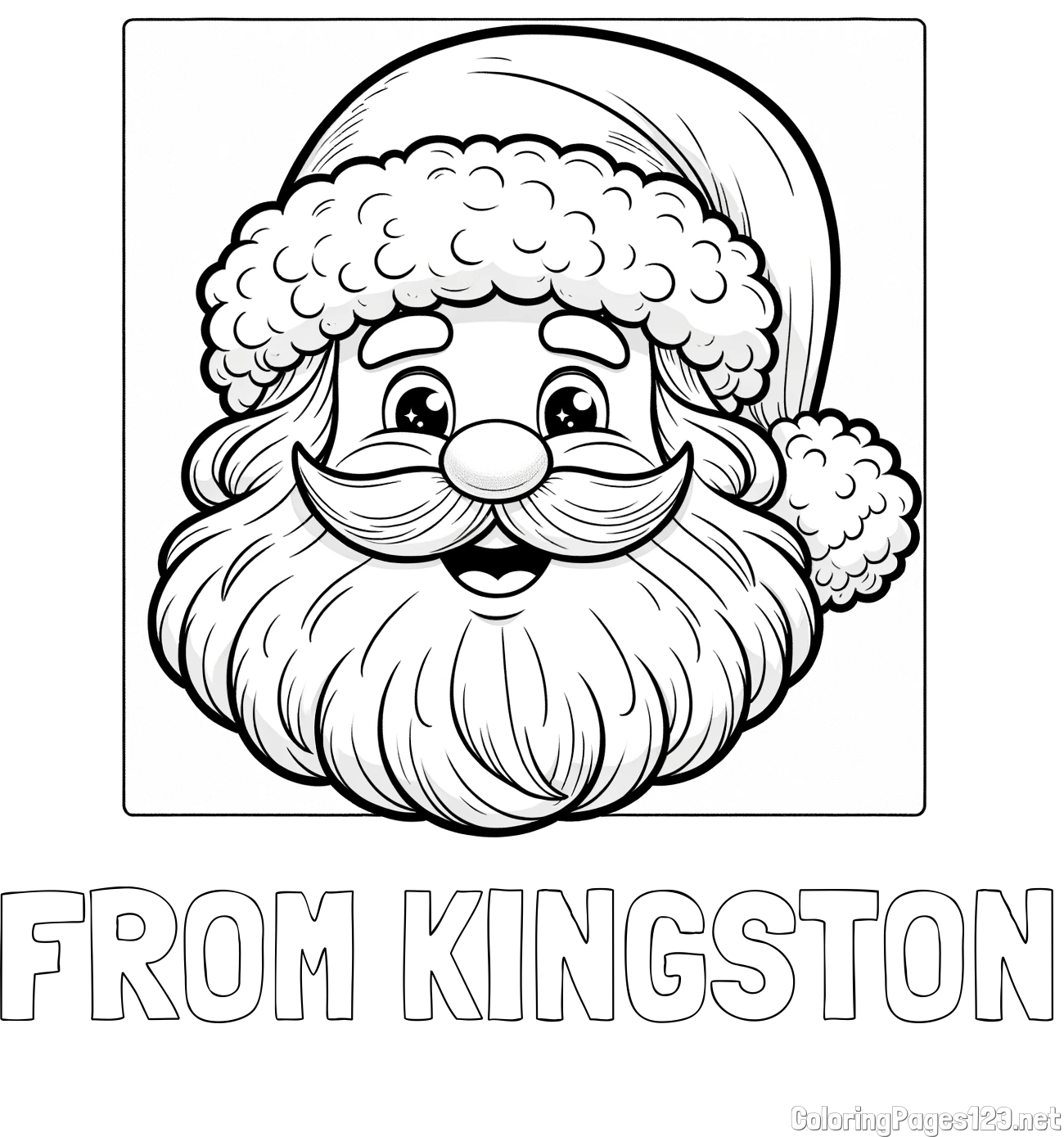 FROM KINGSTON Coloring Page and Free Coloring Page of Smiling Santa Claus