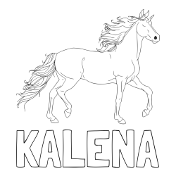 Online Created Coloring Page - KALENA Coloring Page and Beautiful Unicorn Coloring Page