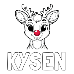 Online Created Coloring Page - KYSEN Coloring Page and Coloring Page of Rudolph the Red-Nosed Reindeer