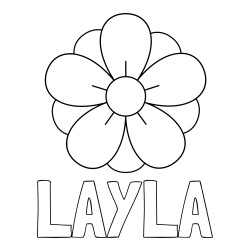 Online Created Coloring Page - LAYLA Coloring Page and Flower Without Stem Coloring Page