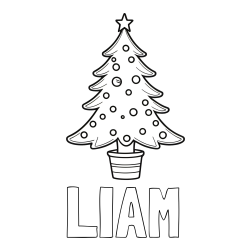 Online Created Coloring Page - LIAM Coloring Page and Beautiful Christmas Tree Coloring Page