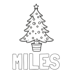 Online Created Coloring Page - MILES Coloring Page and Beautiful Christmas Tree Coloring Page