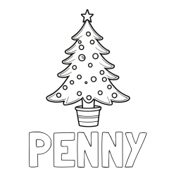 Online Created Coloring Page - PENNY Coloring Page and Beautiful Christmas Tree Coloring Page