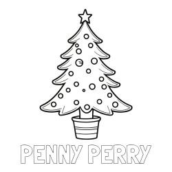 Online Created Coloring Page - PENNY PERRY Coloring Page and Beautiful Christmas Tree Coloring Page