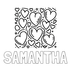Online Created Coloring Page - SAMANTHA Coloring Page and Free Printable Coloring Page of Hearts