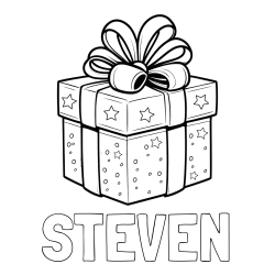 Online Created Coloring Page - STEVEN Coloring Page and Christmas Gift Coloring Page