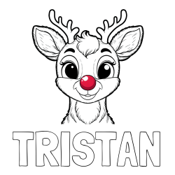 Online Created Coloring Page - TRISTAN Coloring Page and Coloring Page of Rudolph the Red-Nosed Reindeer