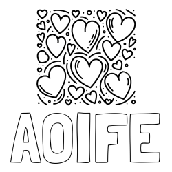 Online Created Coloring Page - AOIFE Coloring Page and Free Printable Coloring Page of Hearts