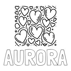 Online Created Coloring Page - AURORA Coloring Page and Free Printable Coloring Page of Hearts