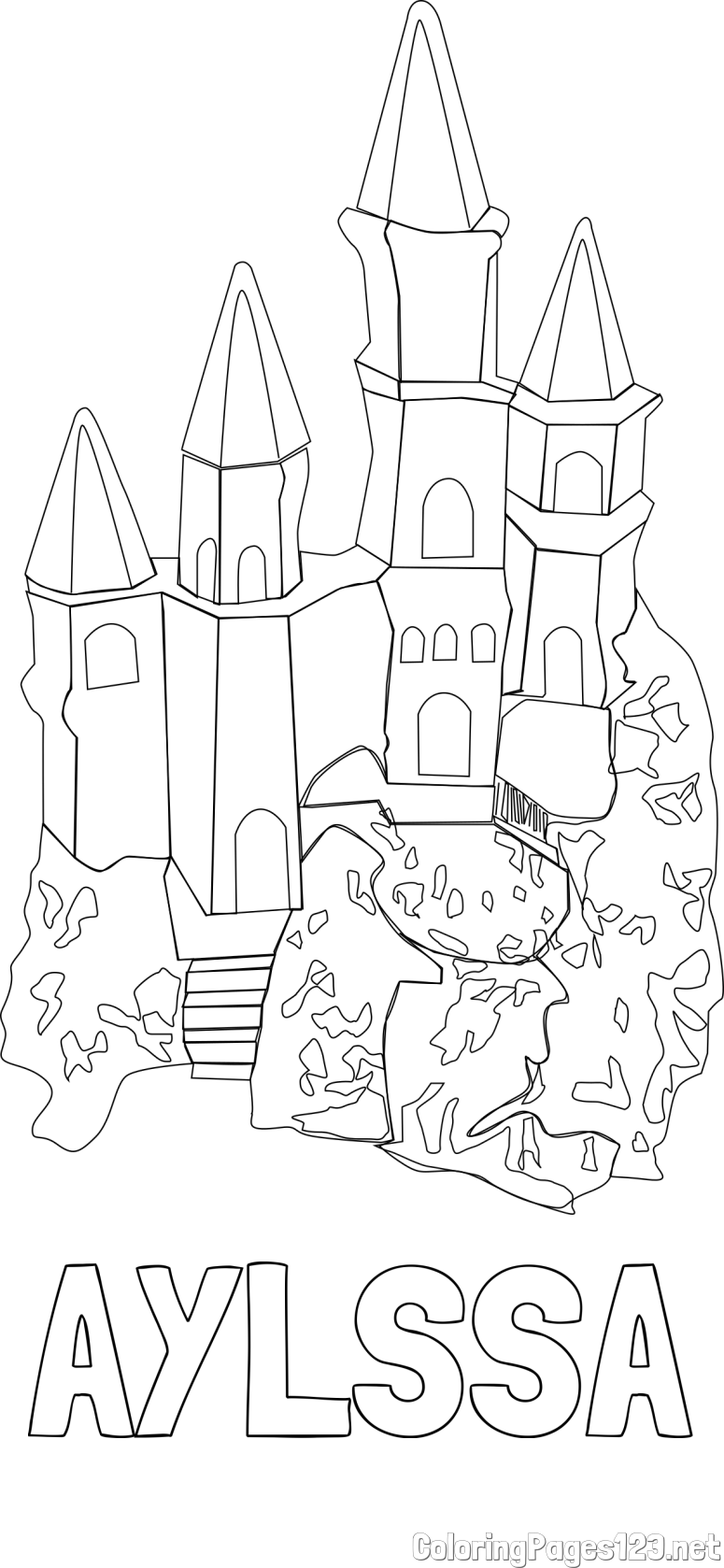 AYLSSA Coloring Page and Abstract Castle Coloring Page - Simple Yet Detailed