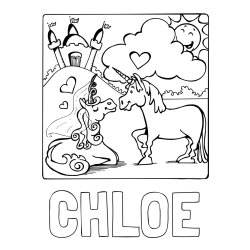 Online Created Coloring Page - CHLOE Coloring Page and The Coloring Page of Love-Struck Unicorns