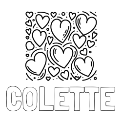 Online Created Coloring Page - COLETTE Coloring Page and Free Printable Coloring Page of Hearts