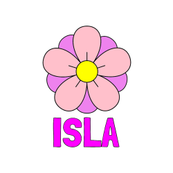 COLORED COLORING - ISLA Coloring Page and Flower Without Stem Coloring Page