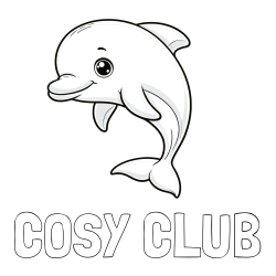 Online Created Coloring Page - COSY CLUB Coloring Page and Children's Coloring Book of a Cute Dolphin