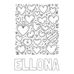 Online Created Coloring Page - ELLONA Coloring Page and Children's Coloring Page of Many Hearts