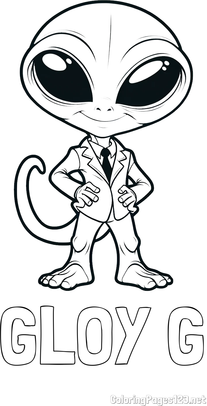 GLOY G Coloring Page and Alien Coloring Page