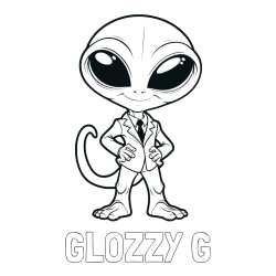 Online Created Coloring Page - GLOZZY G Coloring Page and Alien Coloring Page