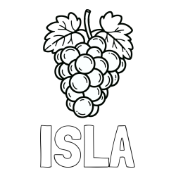 Online Created Coloring Page - ISLA Coloring Page and Easy Grape Coloring Page