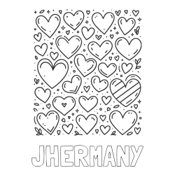 Online Created Coloring Page - JHERMANY Coloring Page and Children's Coloring Page of Many Hearts