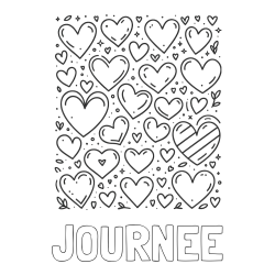 Online Created Coloring Page - JOURNEE Coloring Page and Children's Coloring Page of Many Hearts