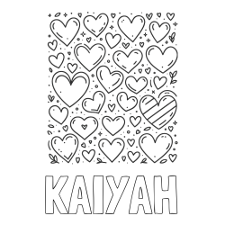 Online Created Coloring Page - KAIYAH Coloring Page and Children's Coloring Page of Many Hearts