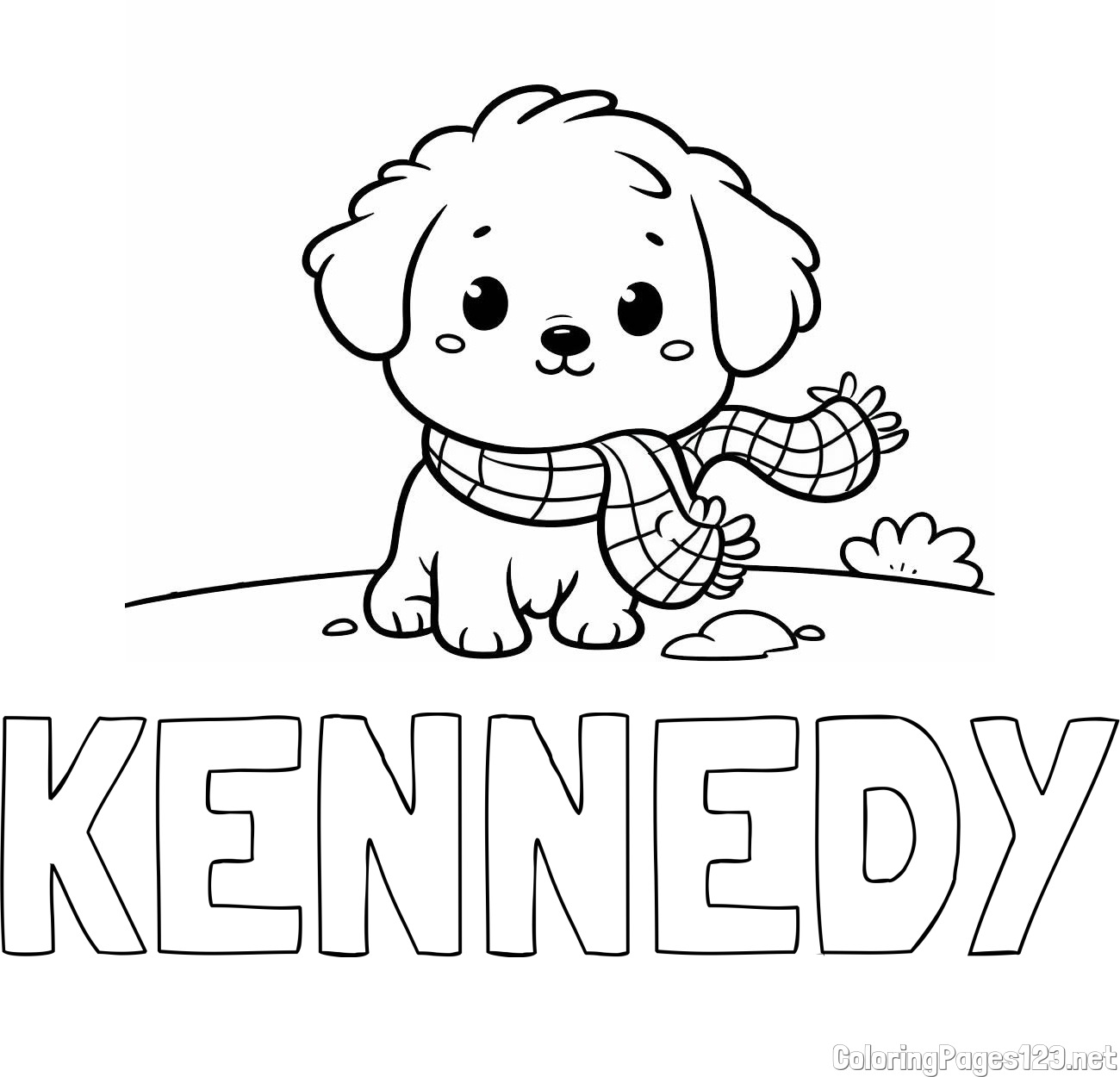 KENNEDY Coloring Page and Coloring Page of an Adorable Puppy