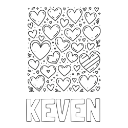 Online Created Coloring Page - KEVEN Coloring Page and Children's Coloring Page of Many Hearts