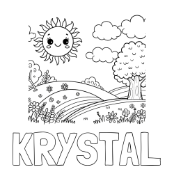 Online Created Coloring Page - KRYSTAL Coloring Page and Sunny Nature Coloring Page